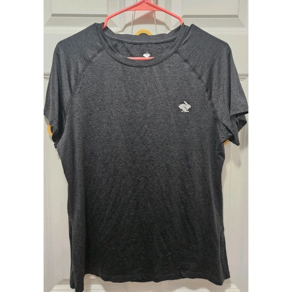 Rabbit Running Women EZ Tee Short Sleeve T Shirt XL Charcoal Fitted Older Style